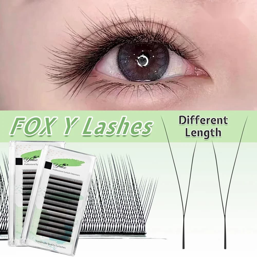 Fox Y Shape B/C Curl Έτοιμες Φαντάζιες Βλεφαρίδες Μικτές 8-13mm