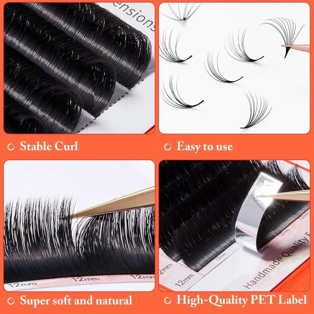 Super Matte Mega Volume D Curl Easy Fan Βλεφαρίδες 8-15mm