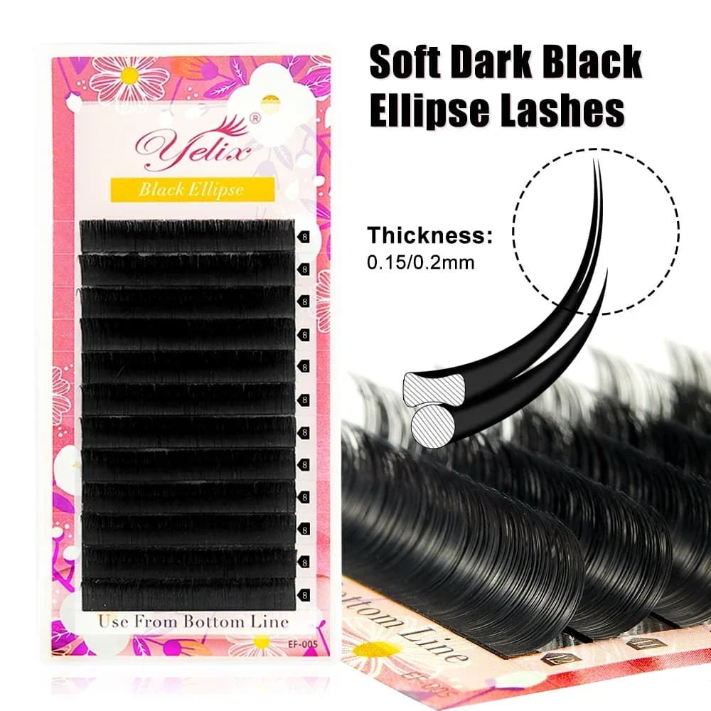 Ellipse Flat Split Tip Extension Βλεφαρίδες 6-19mm 0.15-0.2mm